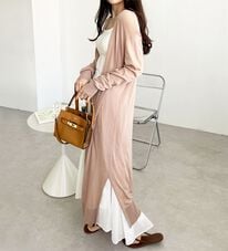 GeeRA（ジーラ）の「【3つの機能付】ロングニットカーディガン（ロング丈）（ニットカーディガン）」