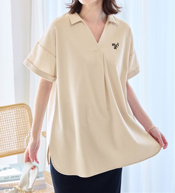 Viola e Viola（ヴィオラ エ ヴィオラ）の「【ｍａｒｉｅ　ｃｌａｉｒｅ　ＳＰＯＲＴ】スキッパーポロチュニック（チュニック）」｜詳細画像