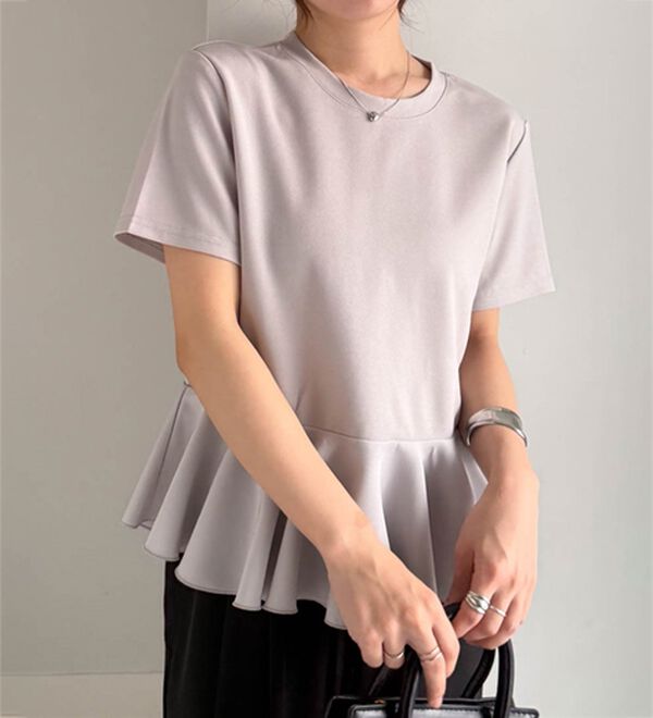 RANAN（ラナン）の「【ひんやり・ＵＶ】異素材切替ペプラムプルオーバー（カットソー）」｜詳細画像