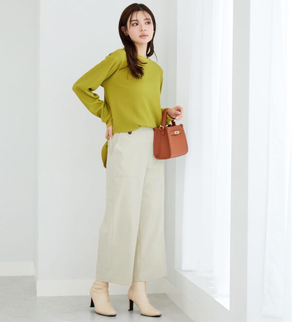 BELLUNA（ベルーナ）の「《快適Ｌａｂ．》サラもち！快適ビンテージ調素材ワイドパンツ（ワイドパンツ・ガウチョ）」｜詳細画像