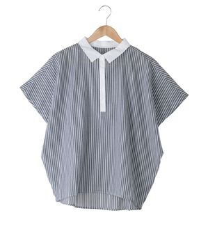 BELLUNA（ベルーナ）の「ストライプ柄衿配色ブラウス（ブラウス）」｜詳細画像