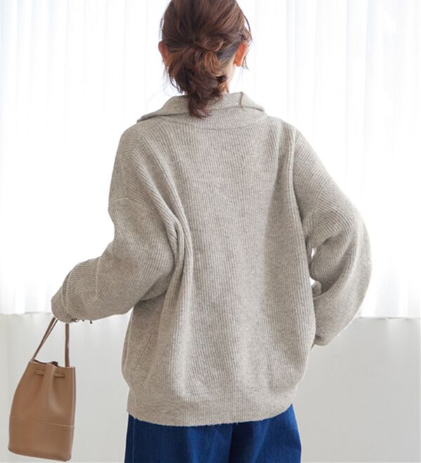 洗えるもちもち ハーフジップニット - ベルーナ【公式】