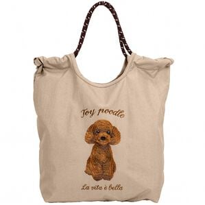 iellio（イエリオ）の「アニマル刺しゅうコードトート＜トートバッグ・バッグ・エコバッグ・Ａ４サイズ対応＞（トートバッグ）」｜トイプー