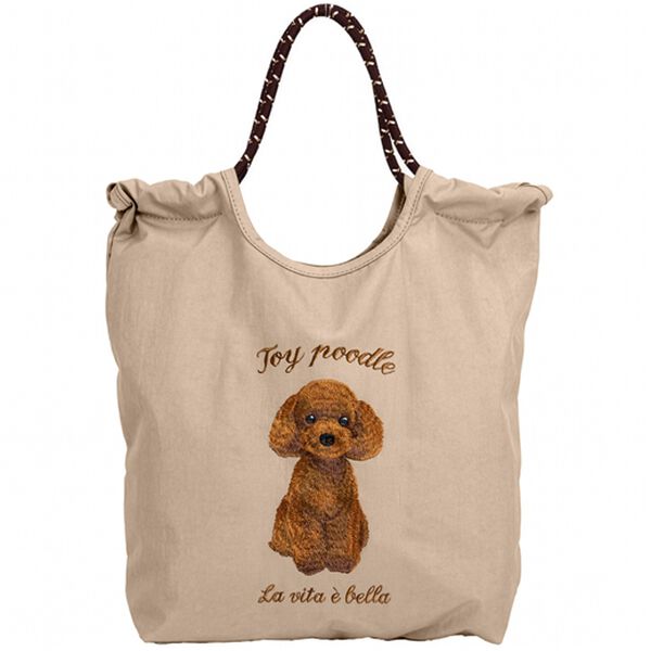 iellio（イエリオ）の「アニマル刺しゅうコードトート＜トートバッグ・バッグ・エコバッグ・Ａ４サイズ対応＞（トートバッグ）」｜トイプー