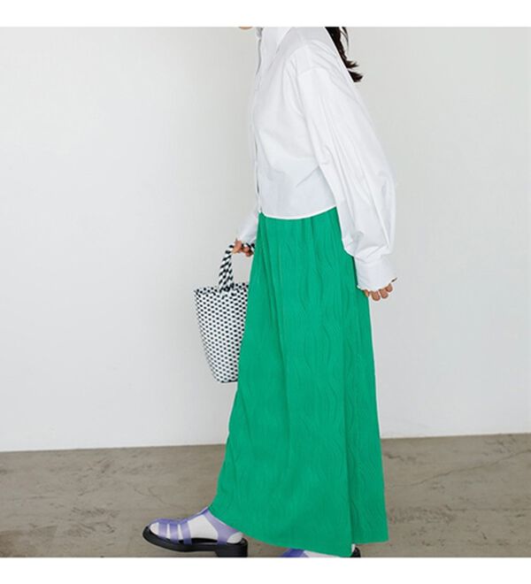 GeeRA（ジーラ）の「ストライプ柄衿付ショート丈シャツ（シャツ）」｜詳細画像