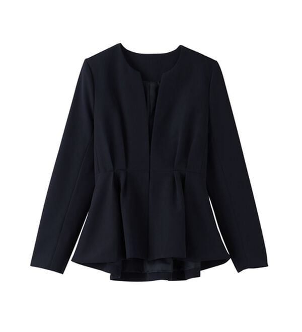 RANAN（ラナン）の「【２点セット】防シワ！ノーカラーペプラムパンツスーツ（パンツスーツ）」｜詳細画像