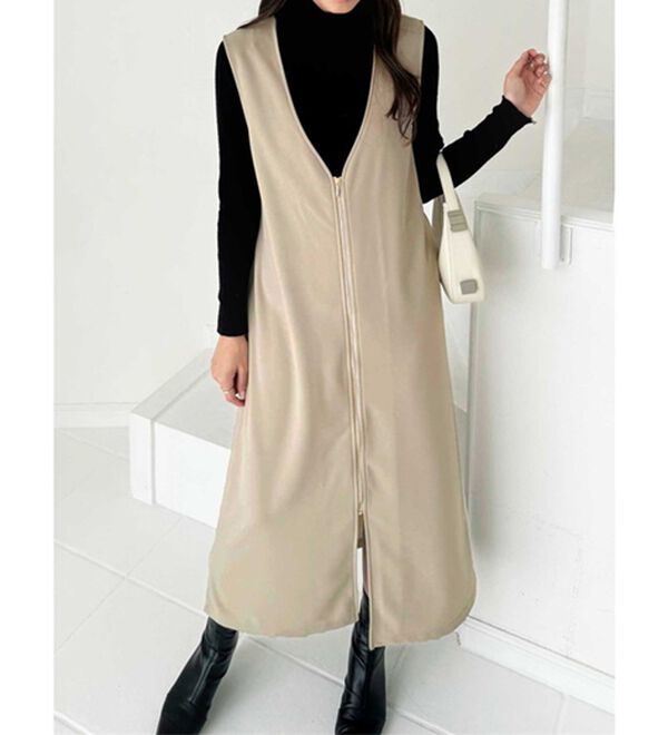 GeeRA（ジーラ）の「３ＷＡＹジップデザインジレワンピース（ジレ）」｜詳細画像