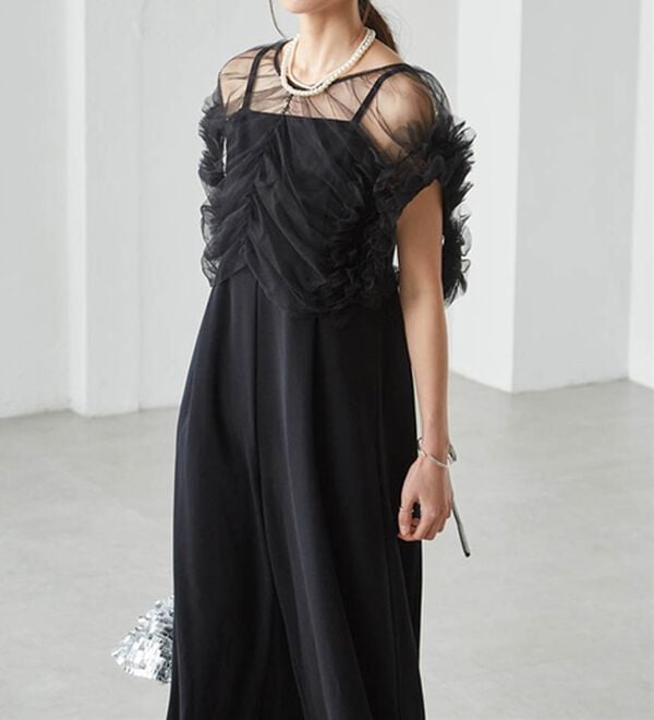 マルチWAYフリルチュールボレロセットパンツドレス - ベルーナ