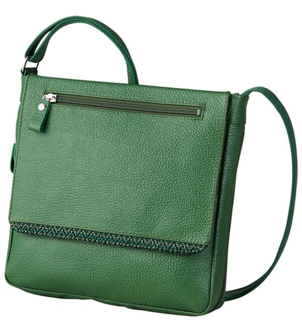 「日本製　姫路レザー印伝使い多機能ショルダー（その他メンズバッグ）」｜オリーブ