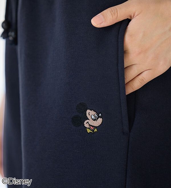 BELLUNA（ベルーナ）の「＜Ｄｉｓｎｅｙ＞【ミッキー】ロゴプリント裏起毛スウェットパンツ（ワイドパンツ・ガウチョ）」｜詳細画像