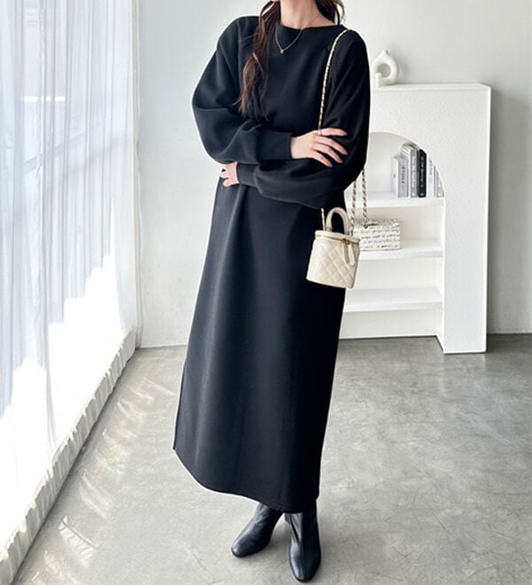 GeeRA（ジーラ）の「前後２ＷＡＹハーフジップ裏起毛スウェットワンピ―ス（その他ワンピース）」｜詳細画像