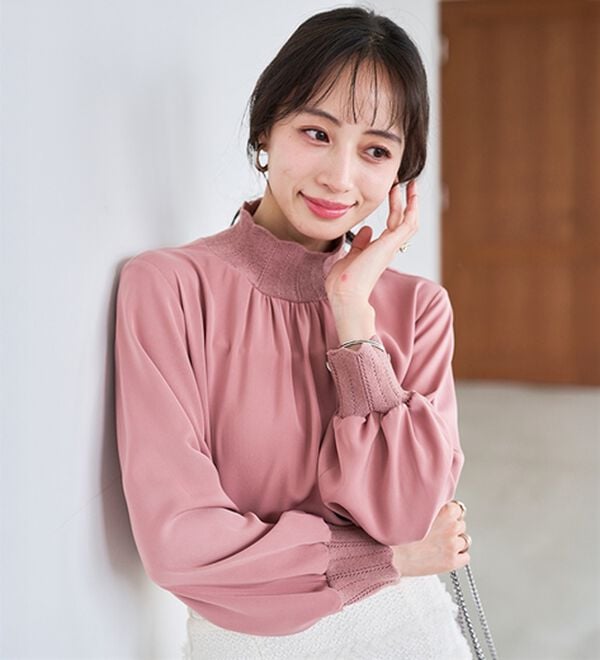 RANAN（ラナン）の「スカラップリブニット使いブラウス（ブラウス）」｜詳細画像