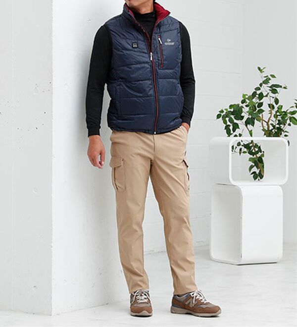 「＜ダンロップ・モータースポーツ＞秒・暖（すぐにあったか）ヒーター付ベスト（メンズベスト）」｜詳細画像