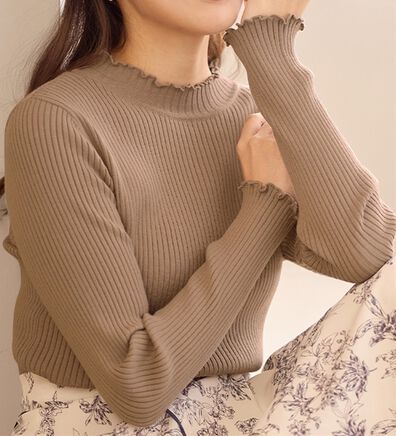 alotta（アロッタ）の「【美人百花掲載】洗える！チクチクしにくいメロウリブニット（ニット・セーター）」