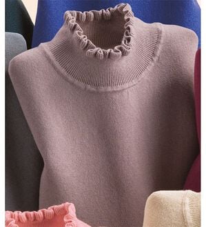 ルフラン（ルフラン）の「ふんわり優しいコットンカシミヤセーター（ニット・セーター）」｜ローズグレー