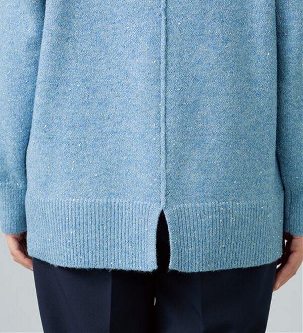 BELLUNA（ベルーナ）の「ラメ調バックスリットニットプルオーバー（ニット・セーター）」｜詳細画像