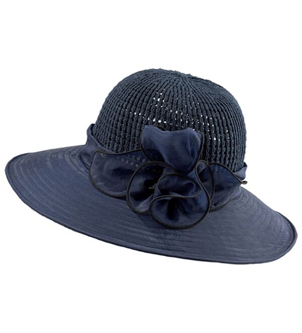 BELLUNA（ベルーナ）の「シアーオーガンジー涼やかハット（帽子）」｜ネイビー