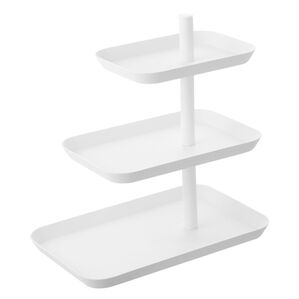iellio（イエリオ）の「タワー　アクセサリー３段トレー＜ｔｏｗｅｒ山崎実業＞（その他日用品・趣味雑貨）」｜ホワイト