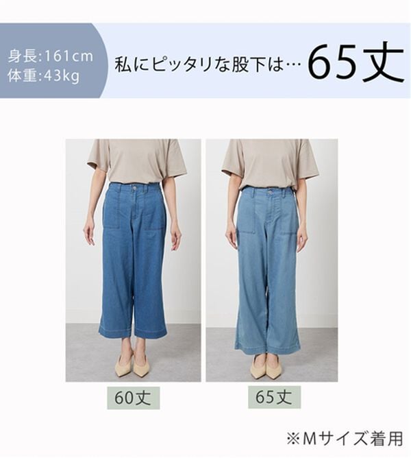 BELLUNA（ベルーナ）の「新感覚！メッシュデニムワイドパンツ（フルレングスパンツ）」｜詳細画像
