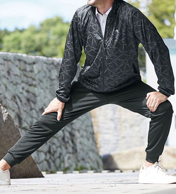 「＜ヘッド＞グラフィックデザインジャージスーツ（メンズスポーツウェア（アウター））」｜ブラック