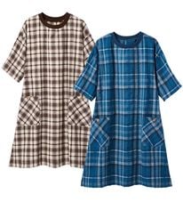LAVIENNE（ラヴィエンヌ）の「【２枚組】綿１００％サッカー素材の涼やか家事服（ホームウェア）」