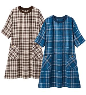 LAVIENNE（ラヴィエンヌ）の「【２枚組】綿１００％サッカー素材の涼やか家事服（ホームウェア）」｜詳細画像