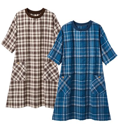 LAVIENNE（ラヴィエンヌ）の「【２枚組】綿１００％サッカー素材の涼やか家事服（ホームウェア）」