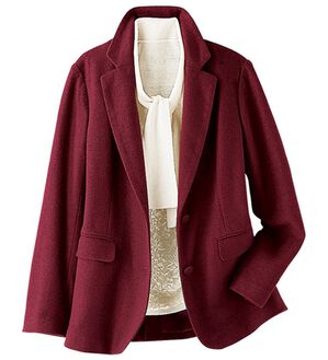 BELLUNA（ベルーナ）の「ウール混圧縮ニットテーラードジャケット（テーラードジャケット）」｜ボルドー