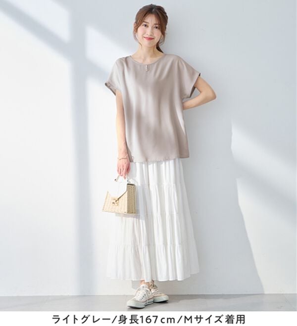 alotta（アロッタ）の「【イージーケア】パール調ボタンデザインブラウス（ブラウス）」｜詳細画像