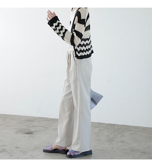 GeeRA（ジーラ）の「２ＷＡＹハイウエストスラックスパンツ（フルレングスパンツ）」｜詳細画像