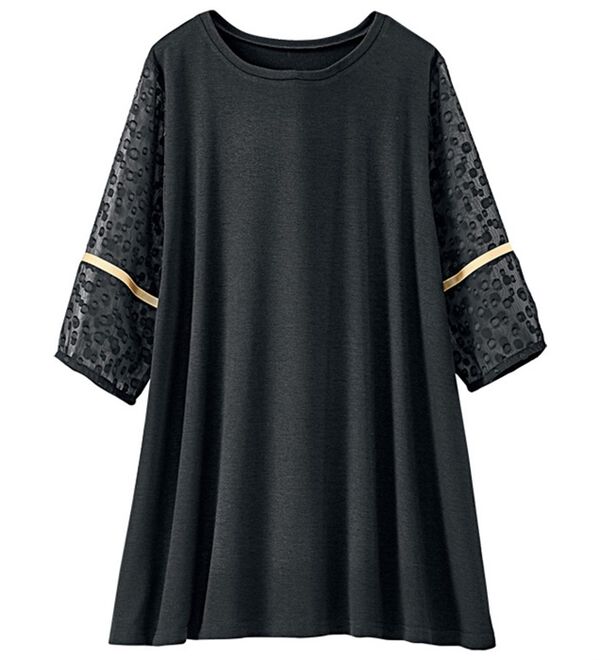 BELLUNA（ベルーナ）の「ドット柄ジャカード使いカットソーチュニック（チュニック）」｜詳細画像