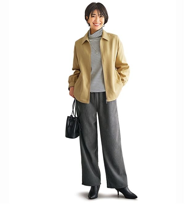 BELLUNA（ベルーナ）の「なめらか裏ベロアコーデュロイワイドパンツ（ワイドパンツ・ガウチョ）」｜詳細画像