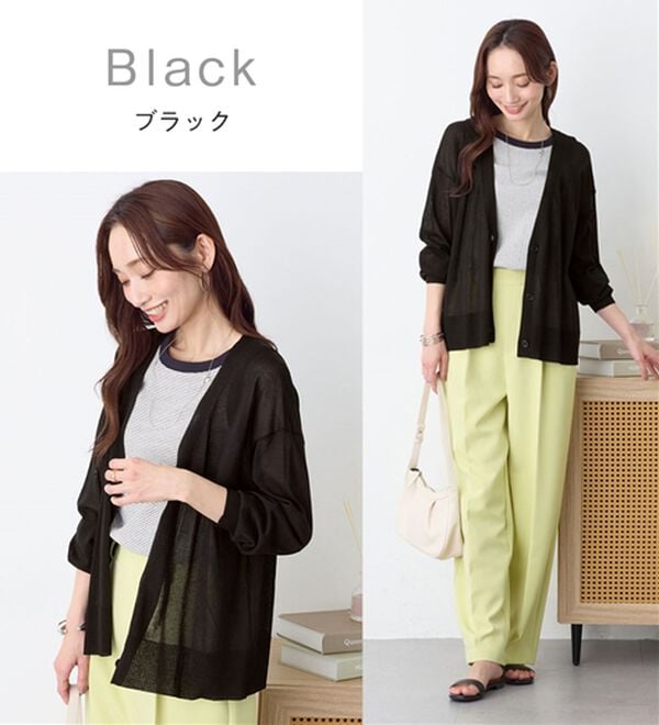 Viola e Viola（ヴィオラ エ ヴィオラ）の「Ｖネックサマーニットカーディガン（ニットカーディガン）」｜詳細画像