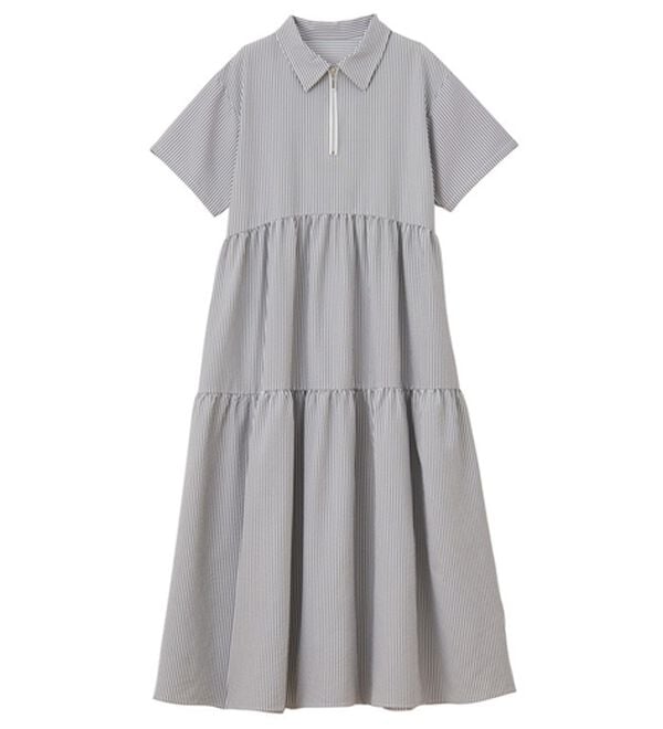 GeeRA（ジーラ）の「サッカーティアードハーフジップワンピース（その他ワンピース）」｜詳細画像