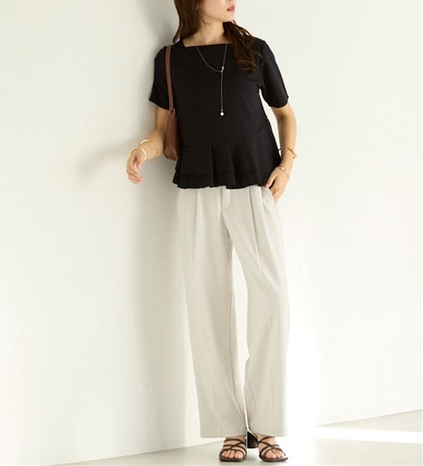 alotta（アロッタ）の「スクエアネックティアードトップス（カットソー）」｜詳細画像