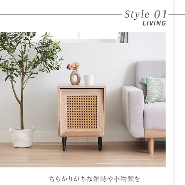 iellio（イエリオ）の「ラタン調フラップキャビネット＜フラップラック・サイドラック＞（リビング収納）」｜詳細画像