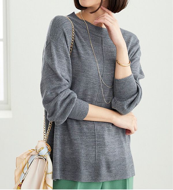 BELLUNA（ベルーナ）の「ふんわり袖カシミヤタッチプルオーバー（ニット・セーター）」｜詳細画像