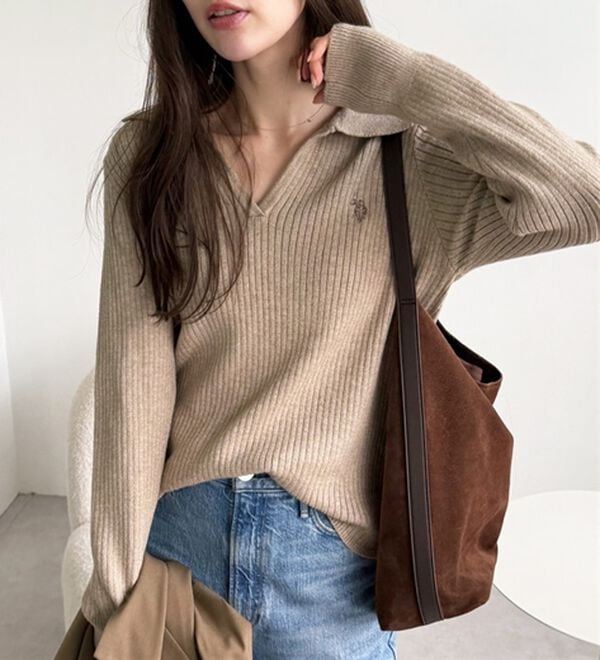 GeeRA（ジーラ）の「【U.S. POLO ASSN.】ポロ衿リブニット（ニット・セーター）」｜詳細画像