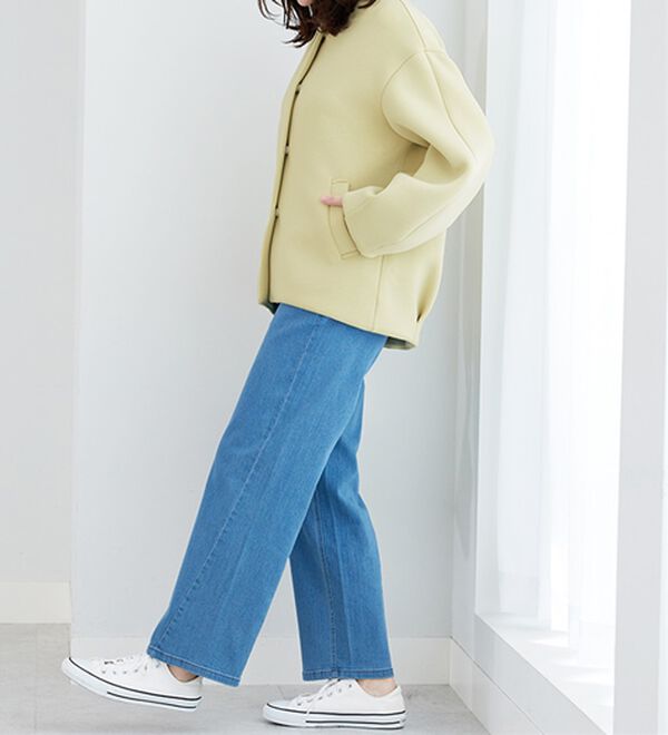 BELLUNA（ベルーナ）の「きれい見えとろみ素材コクーンコート（ハーフコート）」｜詳細画像