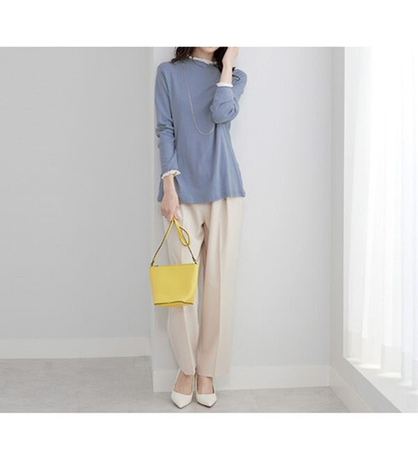 BELLUNA（ベルーナ）の「重ね着風フリル衿プルオーバー（カットソー）」｜詳細画像