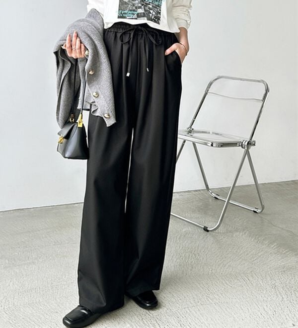 GeeRA（ジーラ）の「ウールライクダブルタックイージーパンツ（フルレングスパンツ）」｜詳細画像