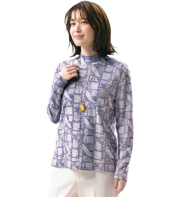 ルフラン（ルフラン）の「【３色組】日本製かすりジャカードプルオーバー（カットソー）」｜詳細画像