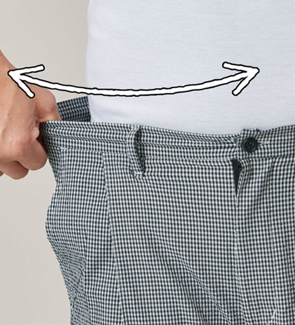 「＜シンプル＆プラス＞接触冷感ストレッチサッカースラックス（メンズスラックス）」｜詳細画像