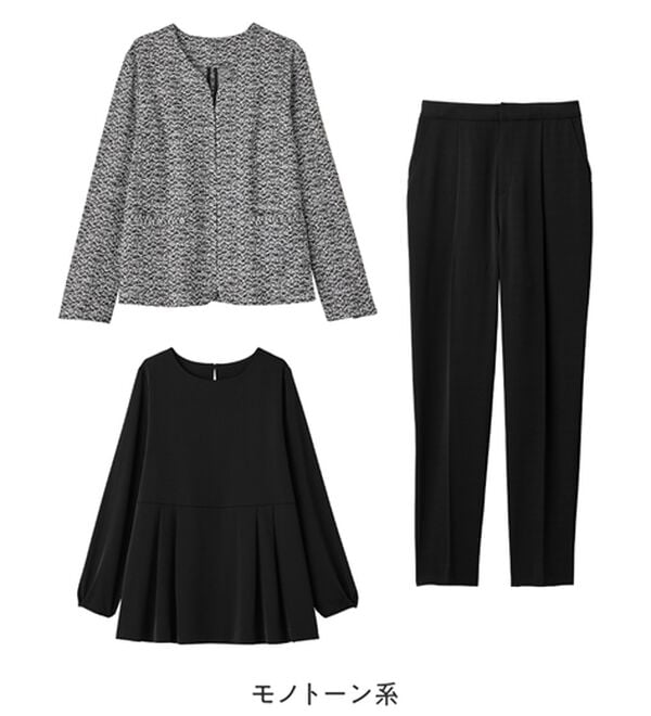 Viola e Viola（ヴィオラ エ ヴィオラ）の「【３点セット】着回し自在快適セットアップスーツ（パンツスーツ）」｜詳細画像