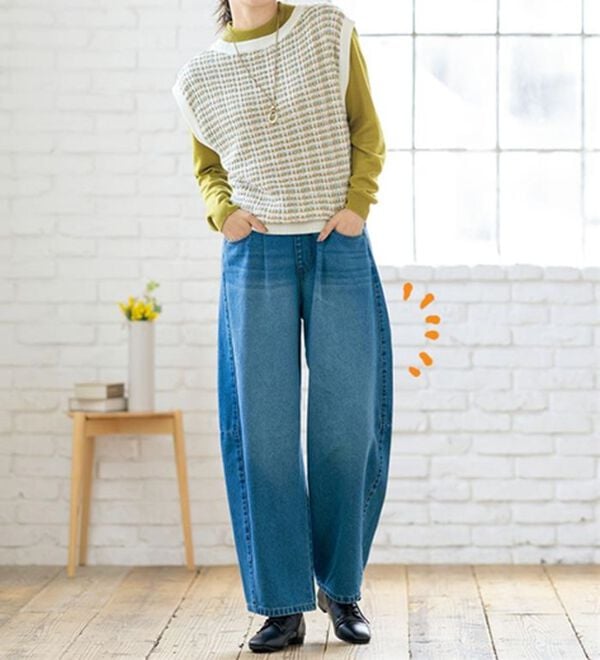 ルフラン（ルフラン）の「【２本組】丸みが可愛いデニムパンツ（フルレングスパンツ）」｜詳細画像