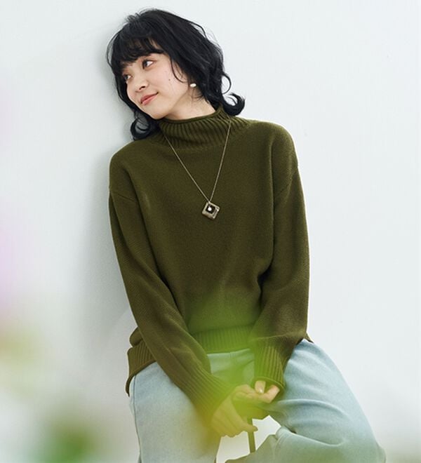 BELLUNA（ベルーナ）の「肌と仲良くなれる鹿のこ編ウォッシャブルニット（ニット・セーター）」｜詳細画像