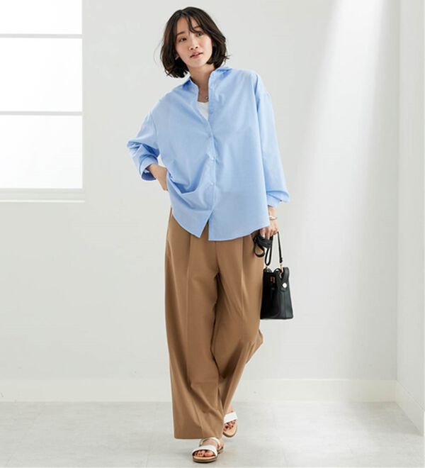 BELLUNA（ベルーナ）の「麻入りイージーケアゆったりシャツ（シャツ）」｜詳細画像