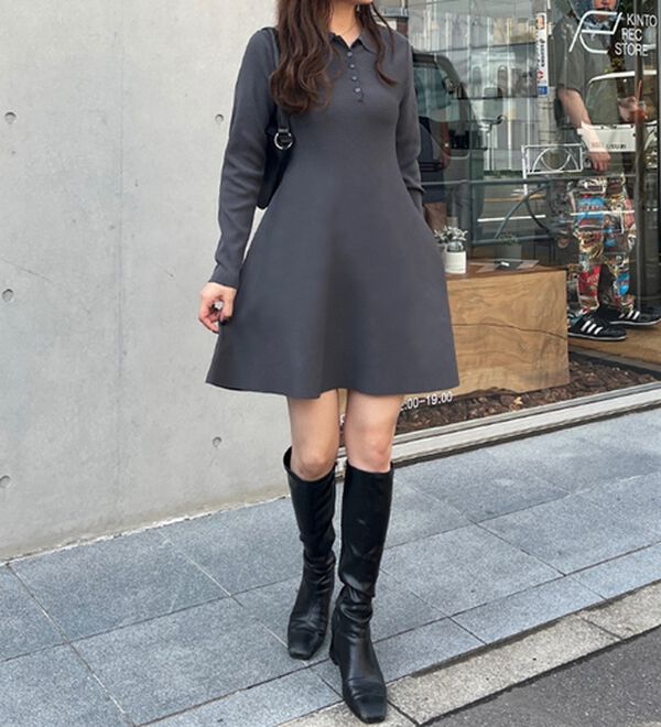 ペプラムニットミニワンピース - ベルーナ【公式】