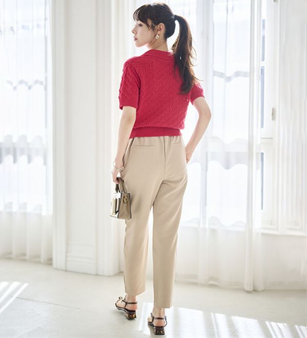 RANAN（ラナン）の「【選べる股下】ひんやり美脚シルエットタックパンツ（フルレングスパンツ）」｜詳細画像