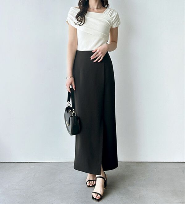 GeeRA（ジーラ）の「オンオフ着られる！スリットタイトスカート（ロングスカート）」｜詳細画像